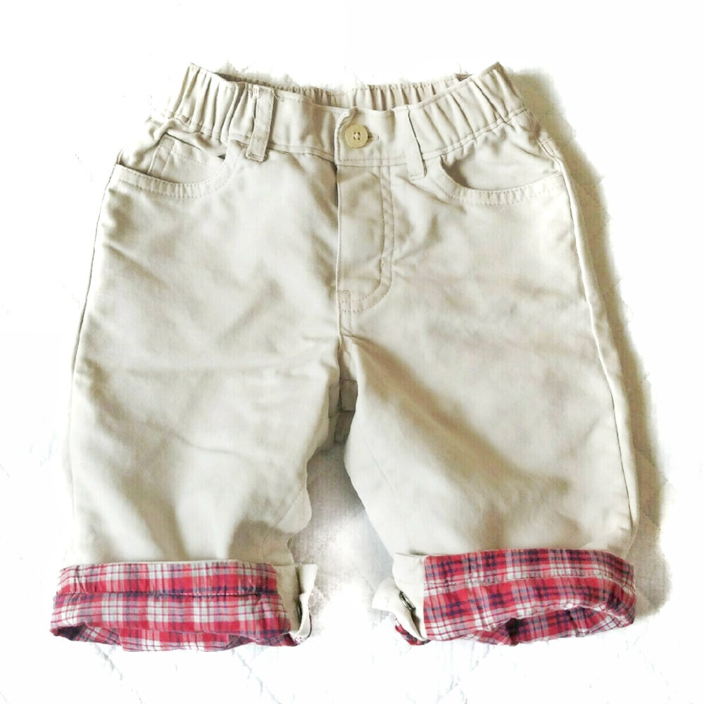 Baby Gap 6-12 Months Plaid Lined Khakis
